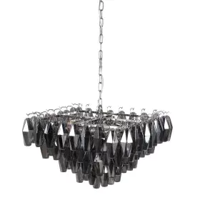 Candeeiro de teto 58 x 58 x 44 cm Cristal Metal Prata de BigBuy Home, Iluminação suspensa - Ref: S8800325, Preço: 390,15 €, D...