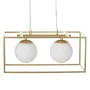 Candeeiro de teto 45 x 20 x 20 cm Cristal Dourado Metal Branco de BigBuy Home, Iluminação suspensa - Ref: S8800387, Preço: 74...