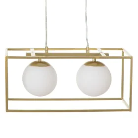 Ceiling Light 45 x 20 x 20 cm Crystal Golden Metal White by BigBuy Home, Pendant Lights - Ref: S8800387, Price: 71,83 €, Disc...