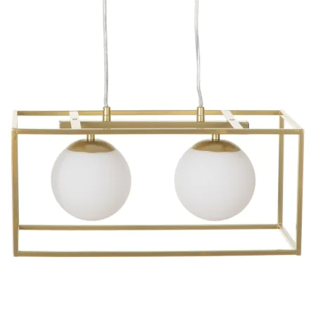 Candeeiro de teto 45 x 20 x 20 cm Cristal Dourado Metal Branco de BigBuy Home, Iluminação suspensa - Ref: S8800387, Preço: 74...