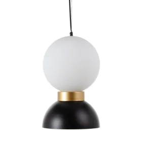 Lampadario Cristallo Nero Metallo Bianco 25 x 25 x 40 cm di BigBuy Home, Lampade a sospensione - Rif: S8800646, Prezzo: 68,66...