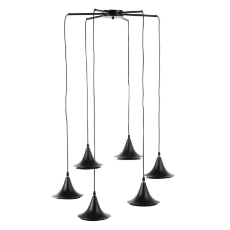 Candeeiro de teto 51,5 x 51,5 x 100 cm Preto Dourado Metal Ø 18,5 cm de BigBuy Home, Iluminação suspensa - Ref: S8800674, Pre...