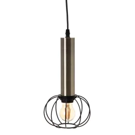 Candeeiro de teto Preto Dourado Metal 16 x 16 x 30 cm de BigBuy Home, Iluminação suspensa - Ref: S8800678, Preço: 31,16 €, De...