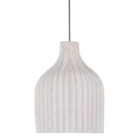 Candeeiro de teto 28,5 x 28,5 x 38 cm Metal Branco de BigBuy Home, Iluminação suspensa - Ref: S8800734, Preço: 49,44 €, Desco...