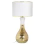 Desk lamp White Golden Linen Ceramic 60 W 220 V 240 V 220-240 V 34 x 34 x 51 cm by BigBuy Home, Bedside and Table Lamps - Ref...