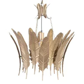 Lampadario 55 x 55 x 60 cm Fogli Dorato Metallo di BigBuy Home, Lampade a sospensione - Rif: S8801030, Prezzo: 114,39 €, Scon...