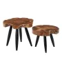 Table d'appoint Naturel Noir bois de teck 60 x 60 x 50 cm de BigBuy Home, Tables de service - Réf : S8801038, Prix : 219,24 €...