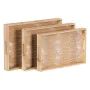 Vassoio per aperitivi 45 x 31 x 5 cm Fogli Naturale Legno Rattan 3 Pezzi di BigBuy Home, Piatti e teglie - Rif: S8801305, Pre...