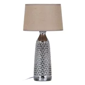 Lampe de bureau Beige Argenté Toile à sac Céramique 60 W 220 V 240 V 220-240 V 26 x 26 x 49,5 cm de BigBuy Home, Lampes de ch...