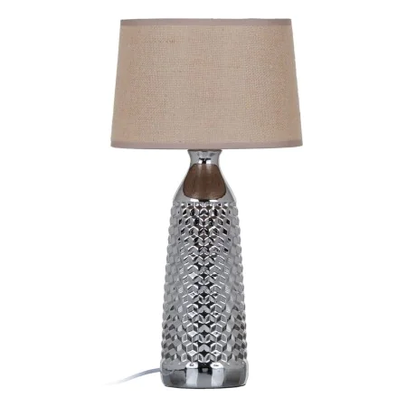 Lampada da tavolo Beige Argentato Tela di iuta Ceramica 60 W 220 V 240 V 220-240 V 26 x 26 x 49,5 cm di BigBuy Home, Lampade ...