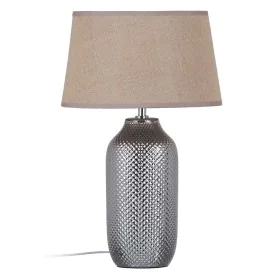 Lampada da tavolo Beige Argentato Tela di iuta Ceramica 60 W 220 V 240 V 220-240 V 30 x 30 x 48 cm di BigBuy Home, Lampade da...