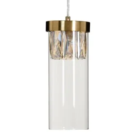 Lámpara de Techo Cristal Dorado Metal 11 x 11 x 45 cm de BigBuy Home, Iluminación colgante - Ref: S8801870, Precio: 36,66 €, ...