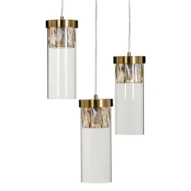 Candeeiro de teto Cristal Dourado Metal 27 cm 31 x 31 x 45 cm de BigBuy Home, Iluminação suspensa - Ref: S8801871, Preço: 116...