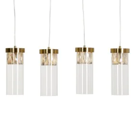 Candeeiro de teto 91 x 11 x 45 cm Cristal Dourado Metal de BigBuy Home, Iluminação suspensa - Ref: S8801872, Preço: 136,58 €,...