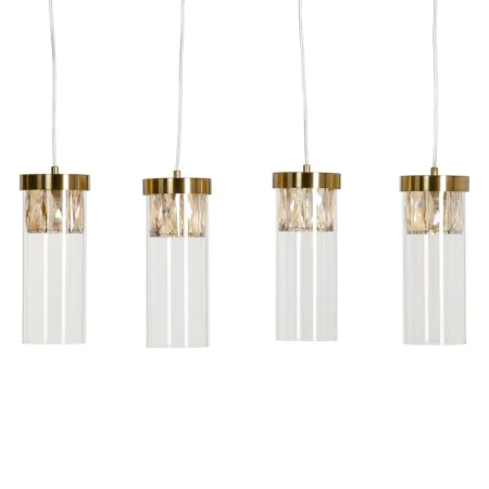 Candeeiro de teto 91 x 11 x 45 cm Cristal Dourado Metal de BigBuy Home, Iluminação suspensa - Ref: S8801872, Preço: 144,23 €,...