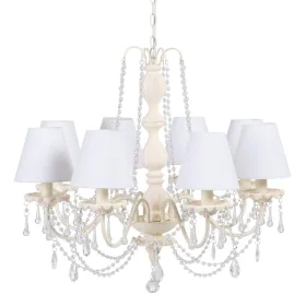 Candeeiro de teto 65 x 65 x 107 cm Bege Metal Ø 15 cm Clássico de BigBuy Home, Iluminação suspensa - Ref: S8801883, Preço: 21...