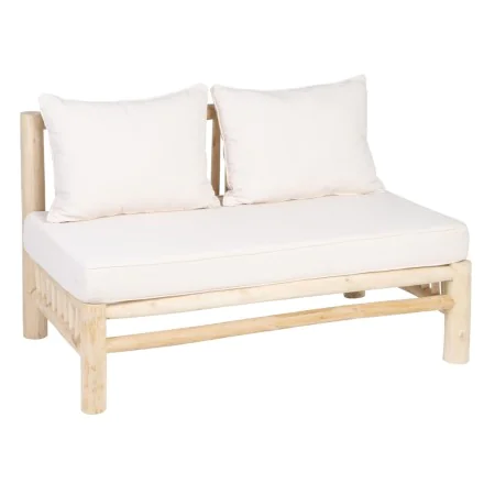 Canapé deux places AKAR Naturel bois de teck 131 x 80 x 77,5 cm de BigBuy Home, Causeuses - Réf : S8801886, Prix : 621,21 €, ...