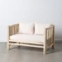 2-Seater Sofa AKAR 131 x 80 x 77,5 cm Natural Teak by BigBuy Home, Loveseats - Ref: S8801887, Price: 702,25 €, Discount: %