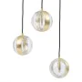 Ceiling Light 15 x 15 x 120 cm Crystal Golden Iron Ø 15 cm by BigBuy Home, Pendant Lights - Ref: S8801896, Price: 155,78 €, D...