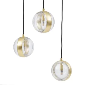 Candeeiro de teto 15 x 15 x 120 cm Cristal Dourado Ferro Ø 15 cm de BigBuy Home, Iluminação suspensa - Ref: S8801896, Preço: ...