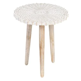 Table d'appoint 45 x 45 x 53 cm Blanc Bois de manguier de BigBuy Home, Tables de service - Réf : S8802036, Prix : 77,71 €, Re...