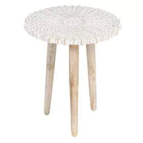 Table d'appoint 45 x 45 x 53 cm Blanc Bois de manguier de BigBuy Home, Tables de service - Réf : S8802036, Prix : 80,20 €, Re...