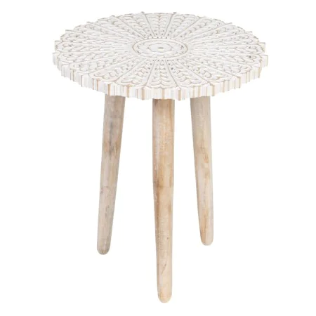 Table d'appoint 45 x 45 x 53 cm Blanc Bois de manguier de BigBuy Home, Tables de service - Réf : S8802036, Prix : 80,20 €, Re...