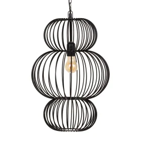 Candeeiro de teto 34 x 34 x 51 cm Preto Ferro Ø 34 cm de BigBuy Home, Iluminação suspensa - Ref: S8802359, Preço: 85,04 €, De...