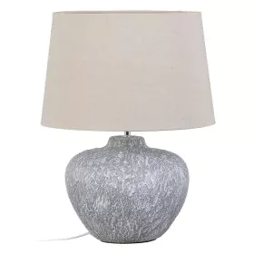 Lampe de bureau Gris Lin Céramique 40 W 220 V 240 V 220-240 V 40 x 40 x 55 cm de BigBuy Home, Lampes de chevet - Réf : S88023...