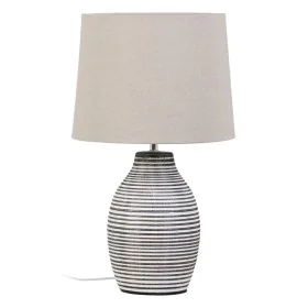 Lampe de bureau 32 x 32 x 54 cm Céramique Naturel Blanc de BigBuy Home, Lampes de chevet - Réf : S8802392, Prix : 89,60 €, Re...