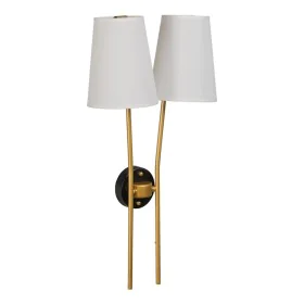 Wall Lamp 32 x 16 x 64 cm Synthetic Fabric Black Golden Metal Modern by BigBuy Home, Multi-armed Lights - Ref: S8802443, Pric...