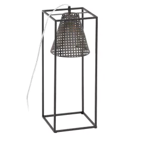 Luminária de chão Preto Dourado Metal 20 x 20 x 57 cm de BigBuy Home, Candeeiros de pé - Ref: S8802454, Preço: 54,44 €, Desco...