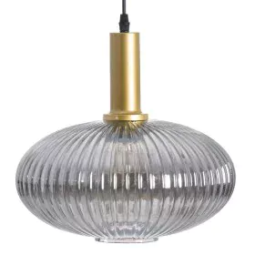 Candeeiro de teto Cristal Cinzento Dourado Metal 30 x 30 x 26 cm de BigBuy Home, Iluminação suspensa - Ref: S8802476, Preço: ...