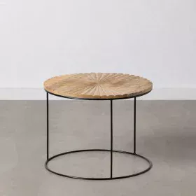 Mesa de apoio 53 x 53 x 42 cm Natural Preto Metal Madeira de BigBuy Home, Mesas auxiliares - Ref: S8802501, Preço: 112,01 €, ...