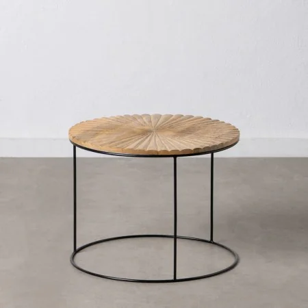 Mesa de apoio 53 x 53 x 42 cm Natural Preto Metal Madeira de BigBuy Home, Mesas auxiliares - Ref: S8802501, Preço: 107,29 €, ...