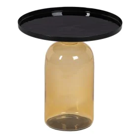 Mesa auxiliar 45 x 45 x 47 cm Cristal Negro Metal Ambar de BigBuy Home, Mesas auxiliares - Ref: S8802525, Precio: 119,91 €, D...