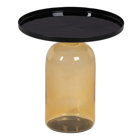 Side table 45 x 45 x 47 cm Crystal Black Metal Amber by BigBuy Home, Side Tables - Ref: S8802525, Price: 119,91 €, Discount: %