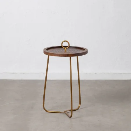 Side table Golden Wood Brown Iron 38 x 38 x 66 cm by BigBuy Home, Side Tables - Ref: S8802544, Price: 35,80 €, Discount: %