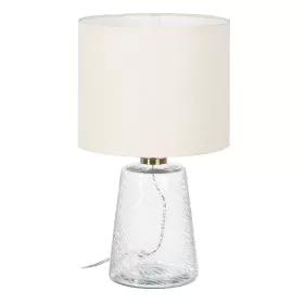 Lampe de bureau Blanc Doré Coton Métal Verre Laiton Fer 40 W 220 V 240 V 220-240 V 30 x 30 x 53 cm 45 x 45 x 46 cm de BigBuy ...