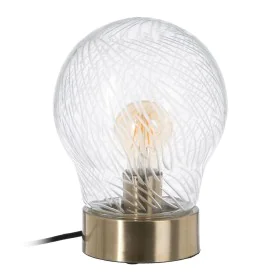 Lampe de bureau Doré Métal Verre Laiton Fer 40 W 220 V 240 V 220-240 V 18 x 18 x 25 cm de BigBuy Home, Lampes de chevet - Réf...