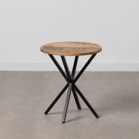 Side table Black Natural Wood Metal Iron wood and metal Mango wood 43 x 43 x 49 cm by BigBuy Home, Side Tables - Ref: S880309...