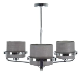 Lampadario Grigio Argentato Lino Metallo Ferro 220-240 V 52 x 50 x 44,5 cm di BigBuy Home, Lampade a sospensione - Rif: S8803...